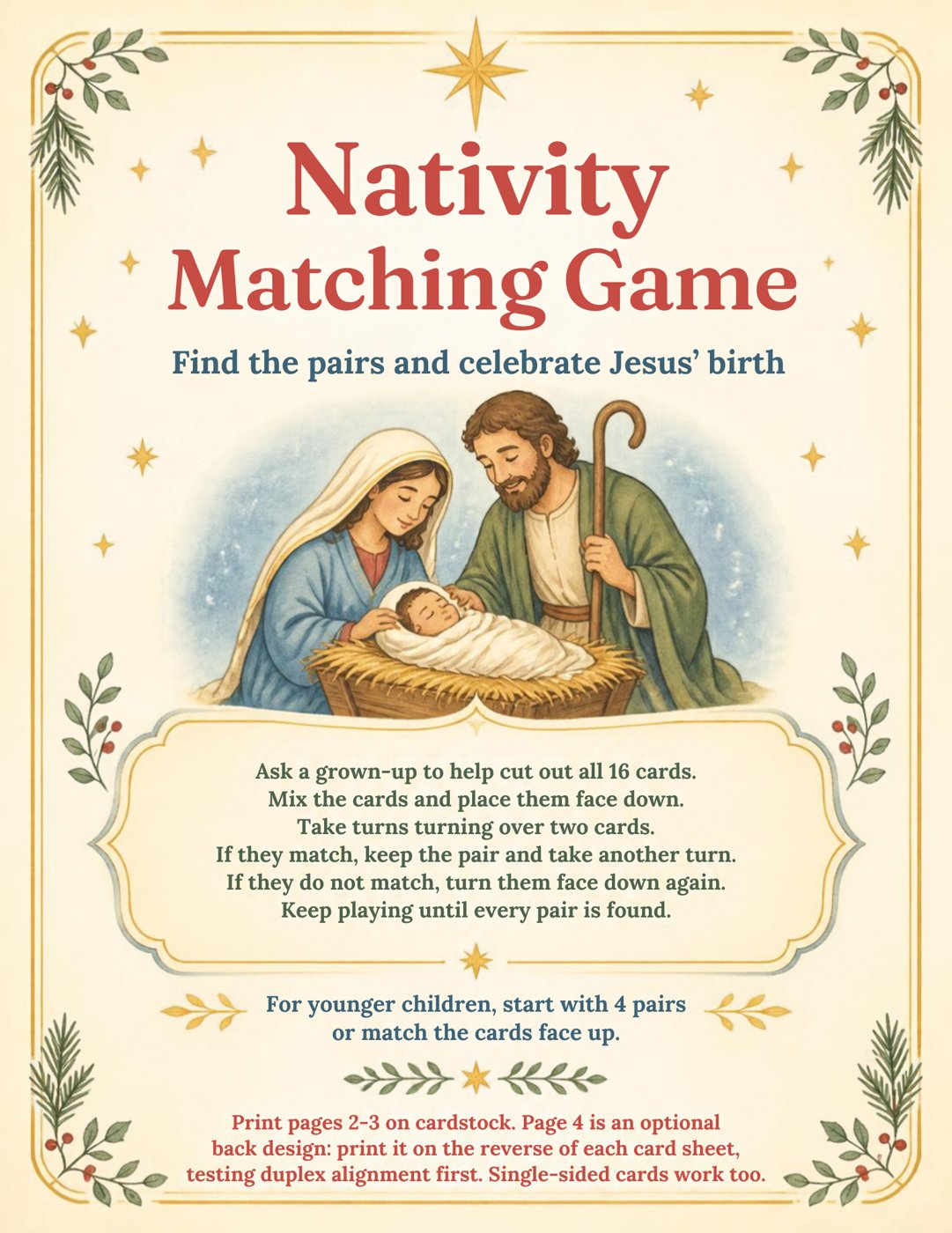 Nativity Matching Game cover