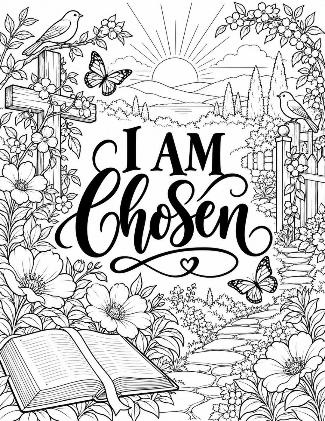 “I Am Chosen” Coloring Page cover