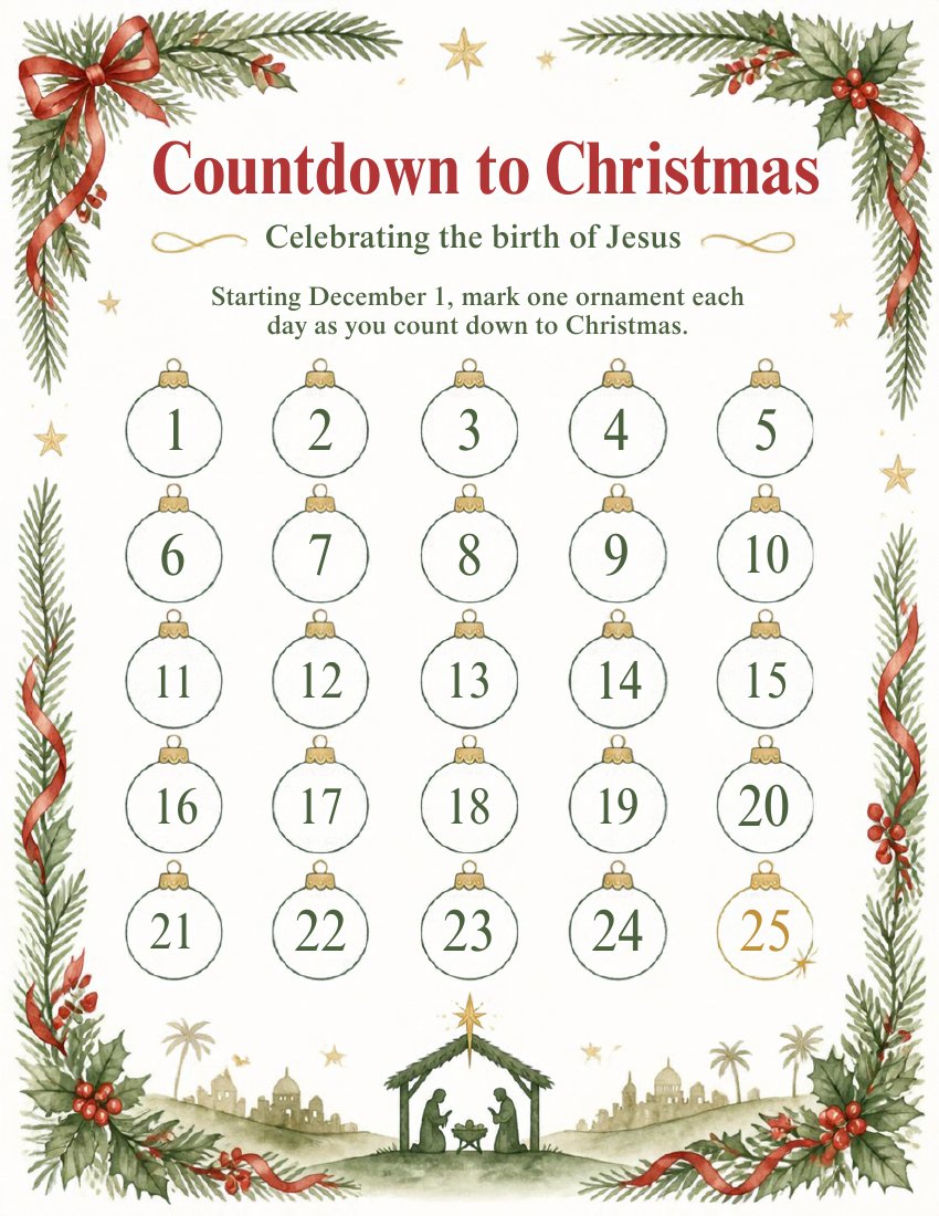 Christmas Countdown Printable cover