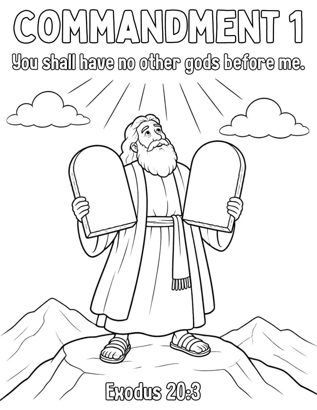 Ten Commandments Coloring Pages cover